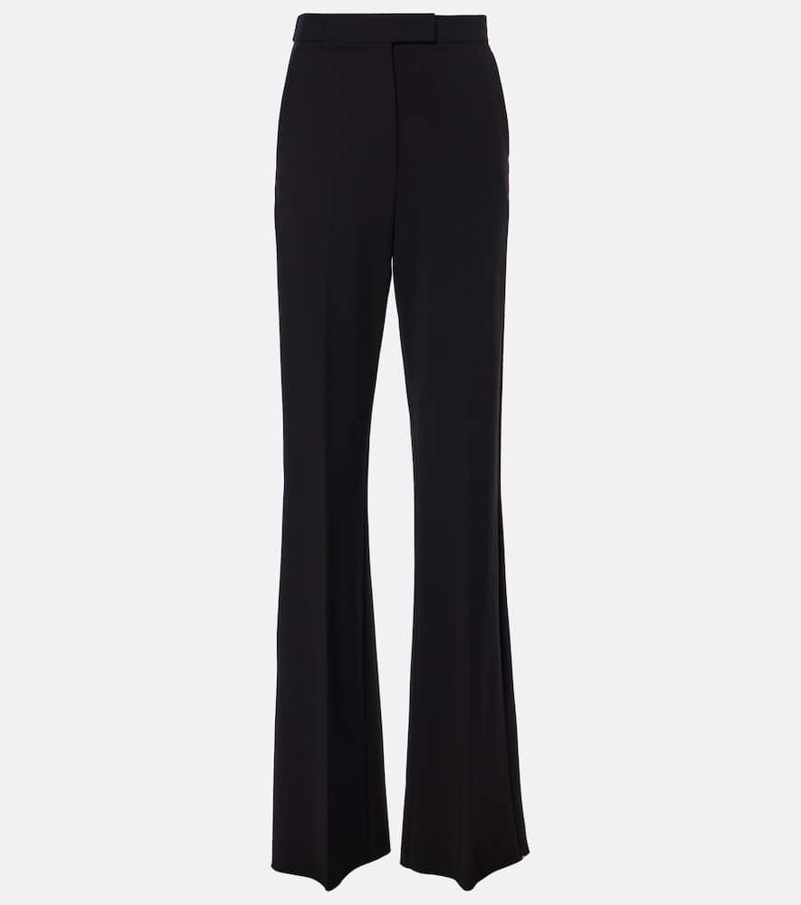 Max Mara Norcia Pleated Jersey Straight Pants In Black