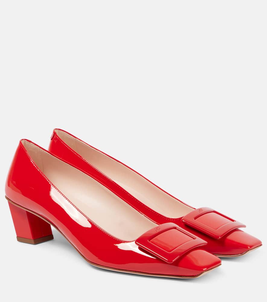 Belle Vivier 45 patent leather slingback pumps