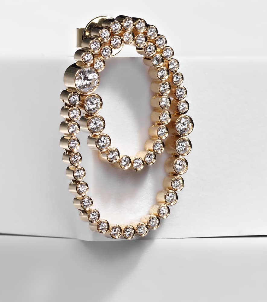 Sophie Bille Brahe Embrassée De Diamant 18kt Gold Single Earring With Diamonds In Gold