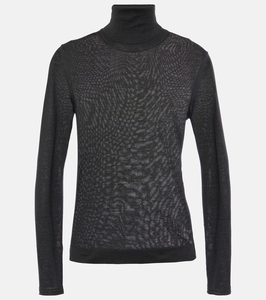 Tom Ford Cashmere And Silk Turtleneck Top In Black