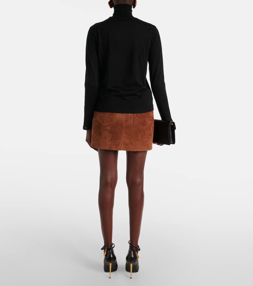 Tom Ford Cashmere And Silk Turtleneck Top In Black
