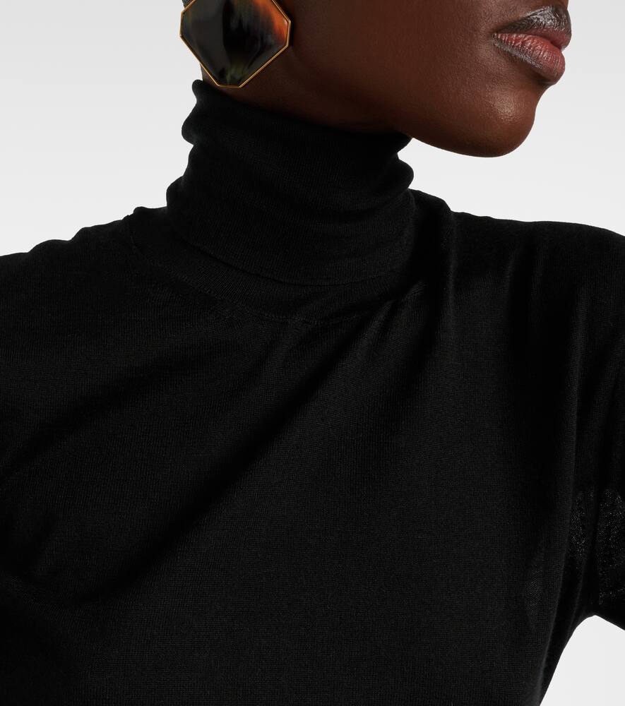 Tom Ford Cashmere And Silk Turtleneck Top In Black
