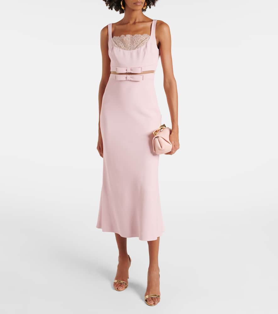 GIAMBATTISTA VALLI BOW-DETAIL CRÊPE MIDI DRESS