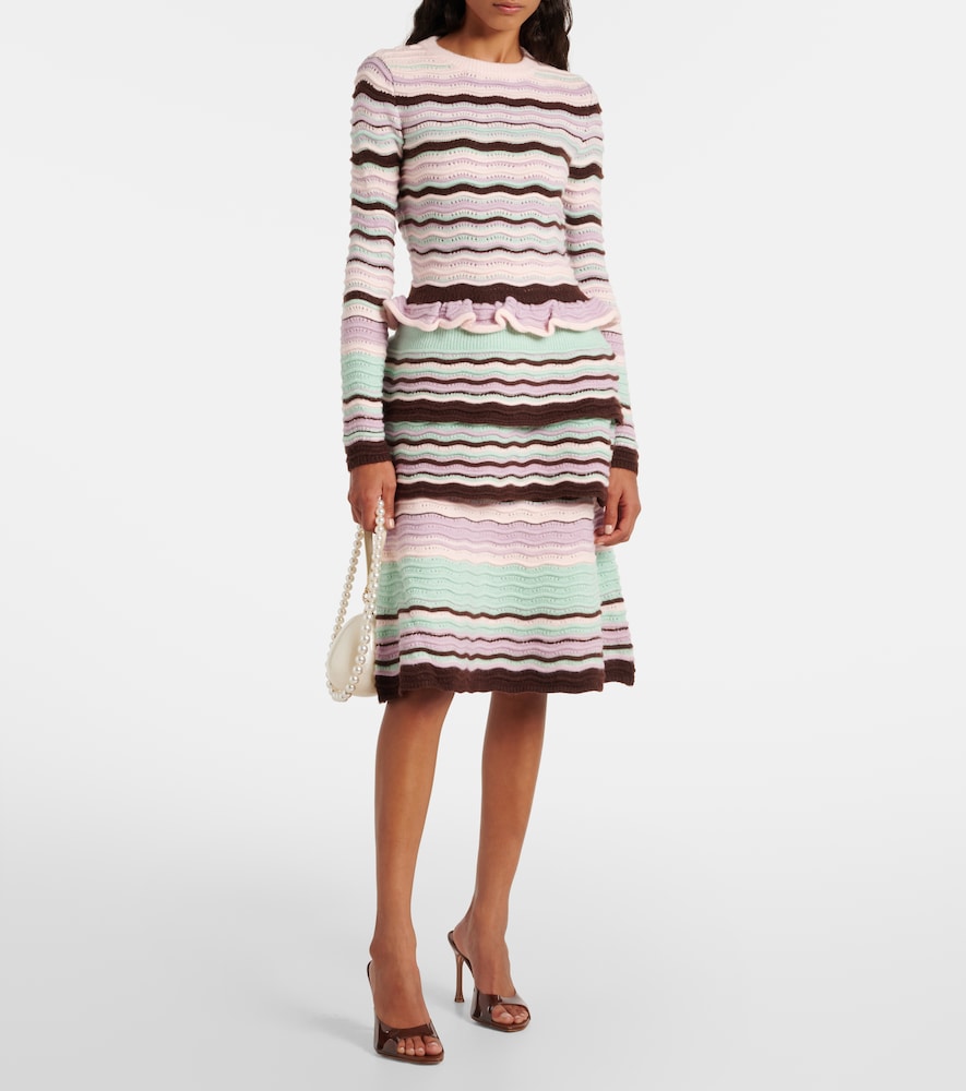  Susan Fang Susan Fang Striped Midi Skirt 