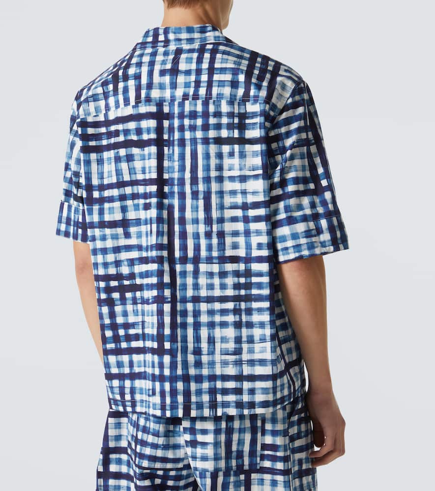 Bottega Veneta Printed Check Bowling Shirt In White