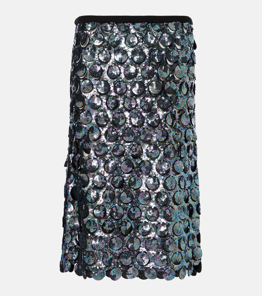 Photon sequined crochet midi skirt