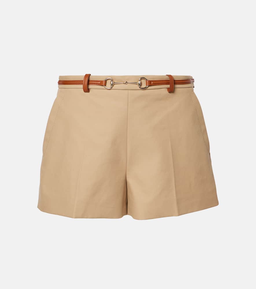 Horsebit cotton drill shorts