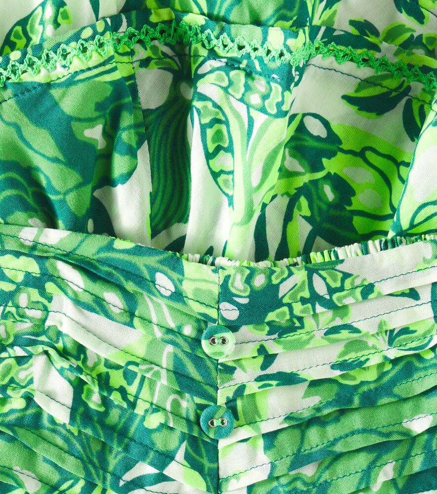 Poupette St Barth Alizee Ruffled Floral Skirt In Green