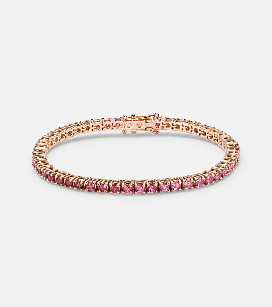 Roxanne First Women's Gold 14Kt Rose Tennis Bracelet With Sapphires