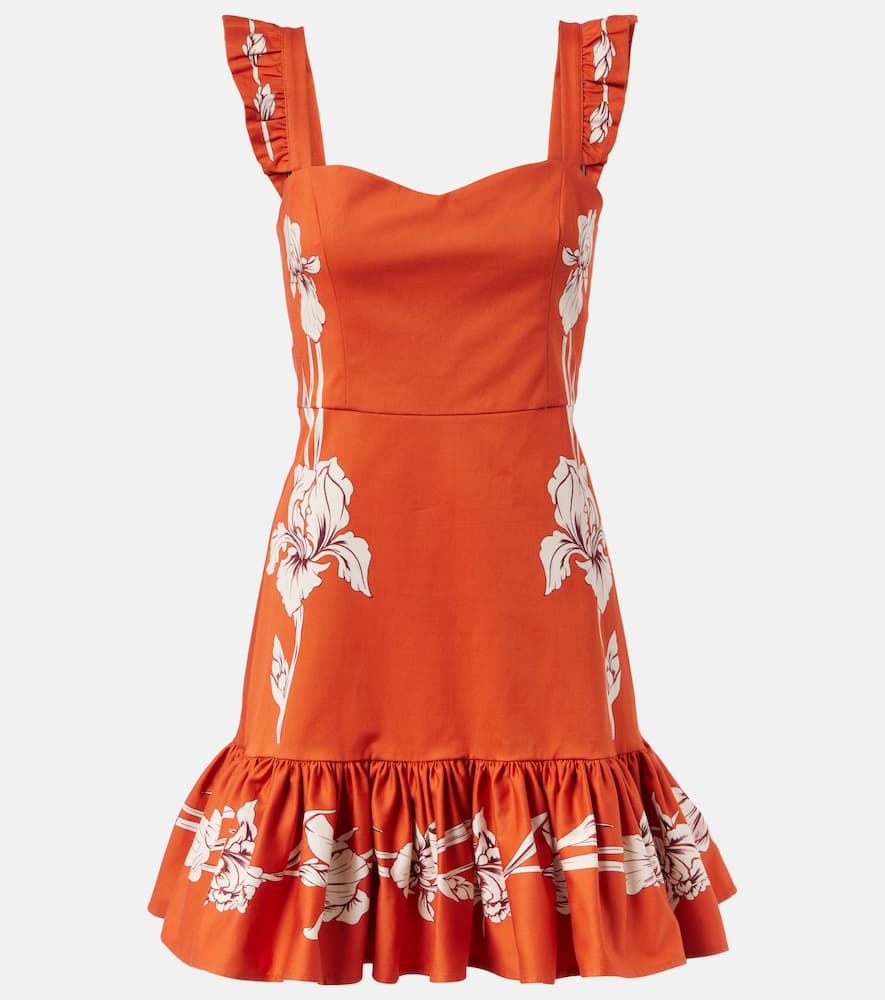 La Doublej La Double J Gingerbread Floral-printed Twill Mini Dress In Iris Placée