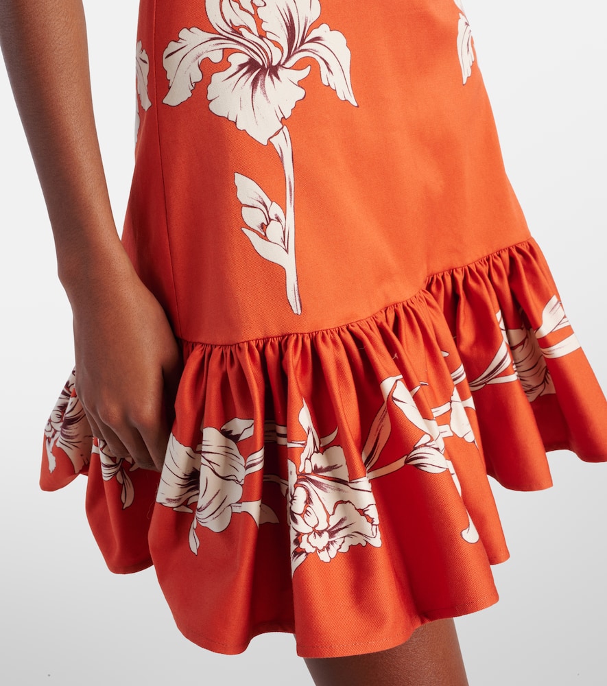 La Doublej La Double J Gingerbread Floral-printed Twill Mini Dress In Iris Placée