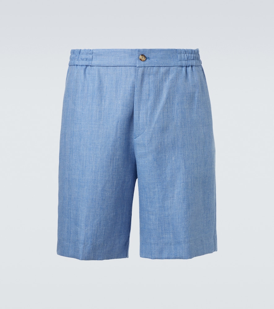 Linen and wool shorts
