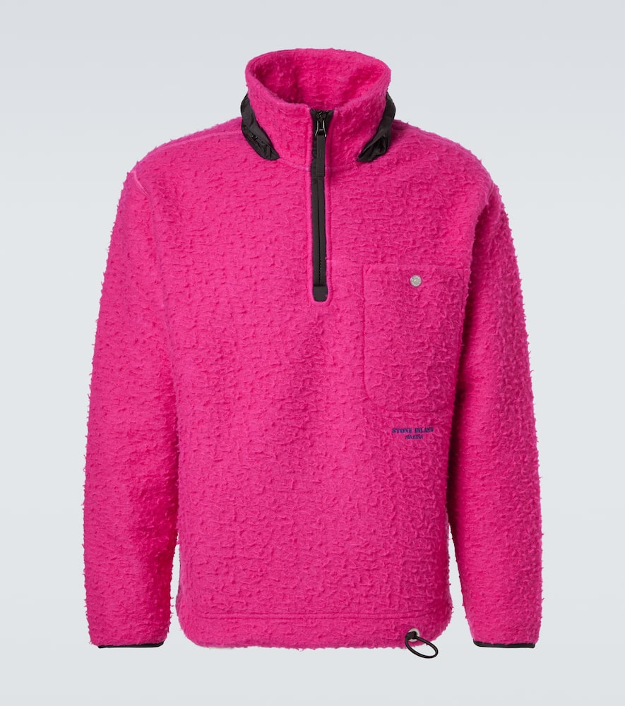 Stone Island Mens Fuchsia Marina Long-sleeve Wool Blend Sweater In Pink