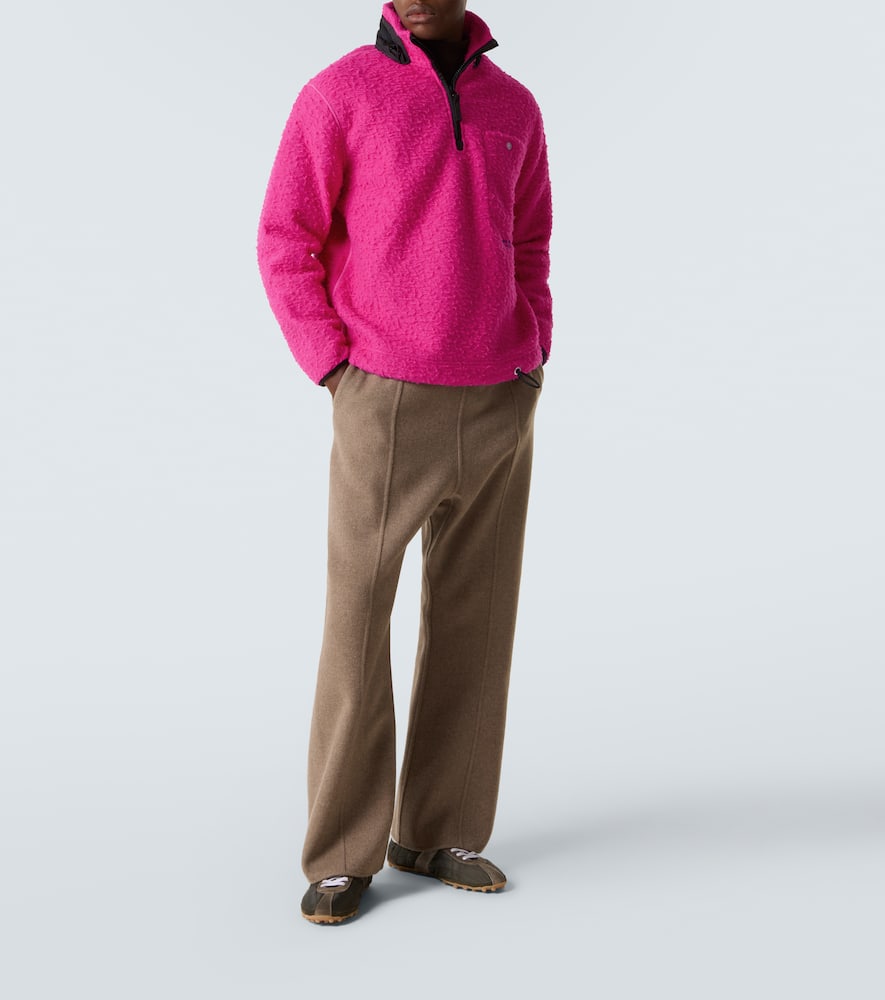 Stone Island Mens Fuchsia Marina Long-sleeve Wool Blend Sweater In Pink