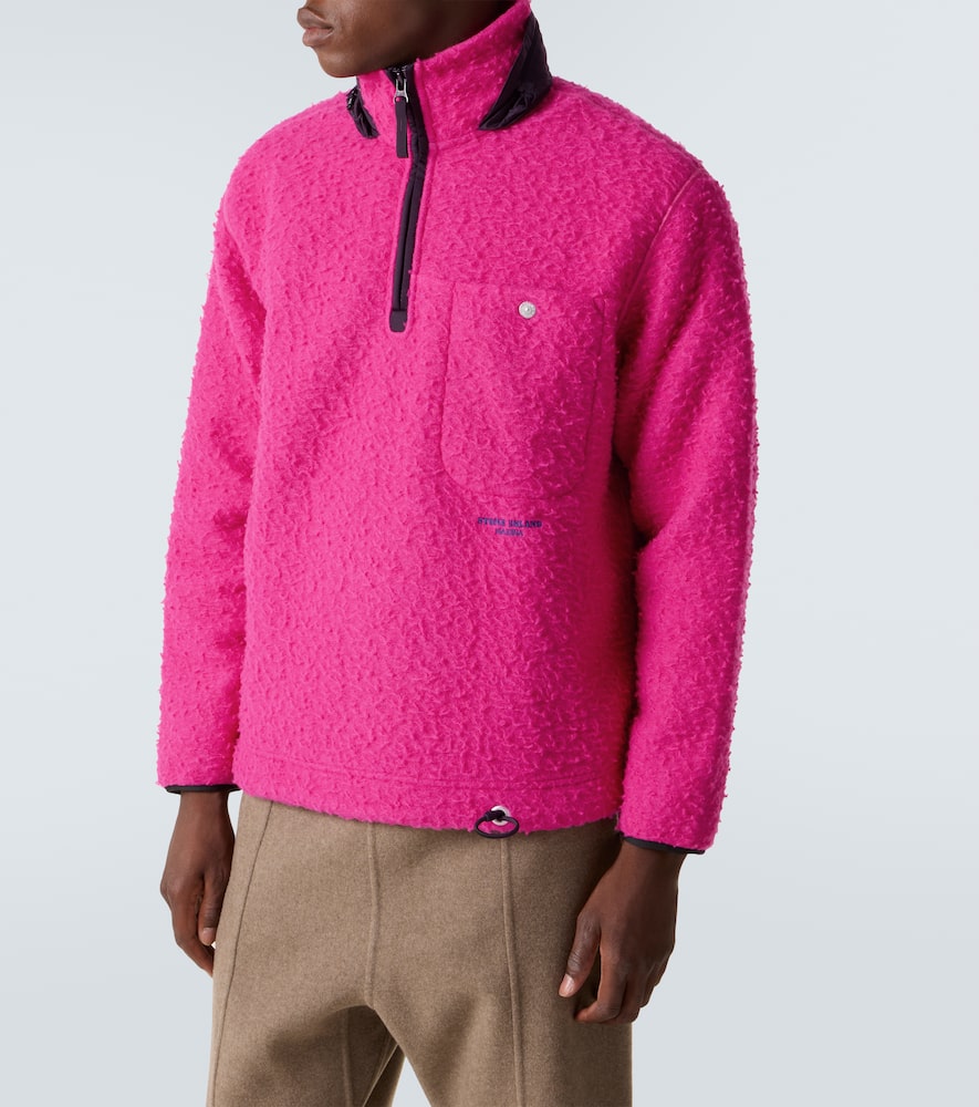 Stone Island Mens Fuchsia Marina Long-sleeve Wool Blend Sweater In Pink