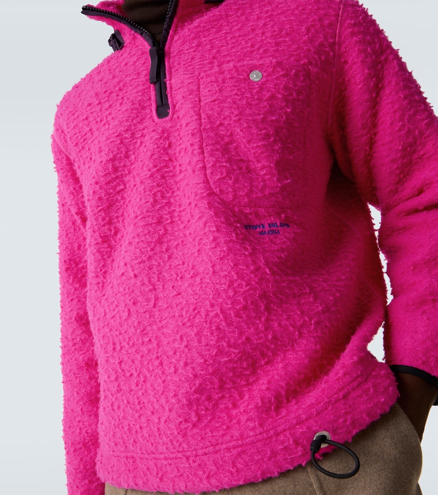Stone Island Mens Fuchsia Marina Long-sleeve Wool Blend Sweater In Pink
