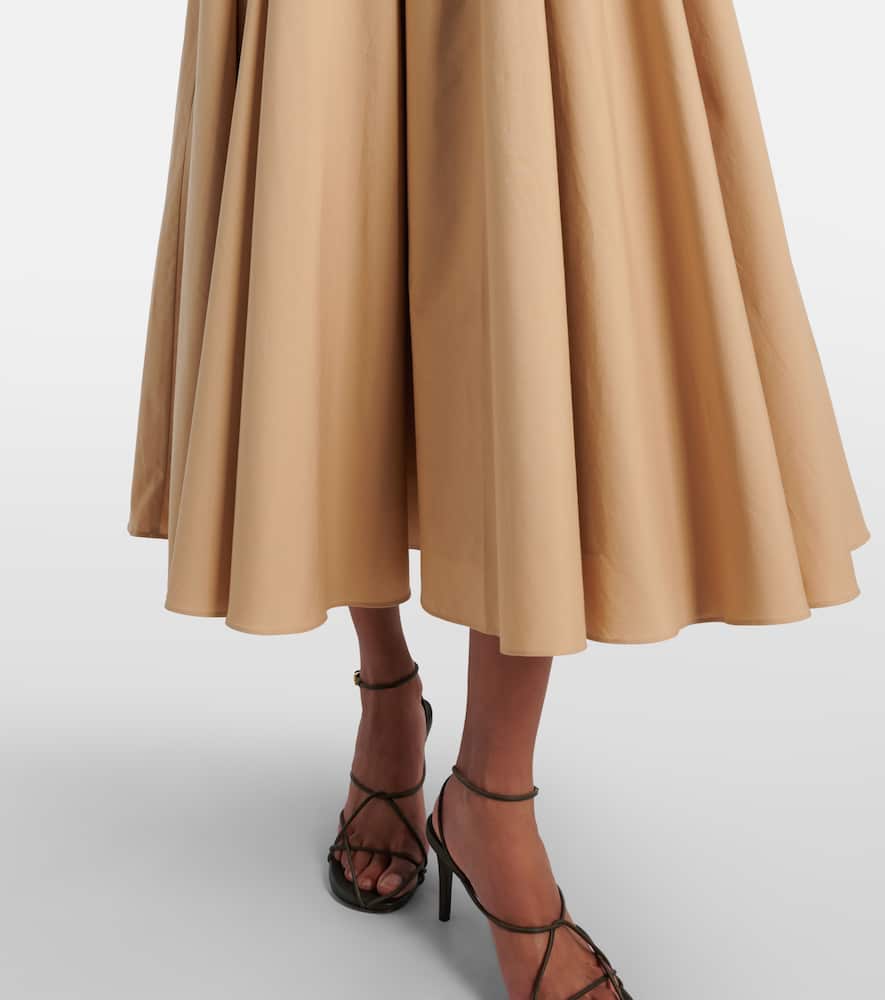 Tove Ceres Gathered Cotton Midi Dress In Nude