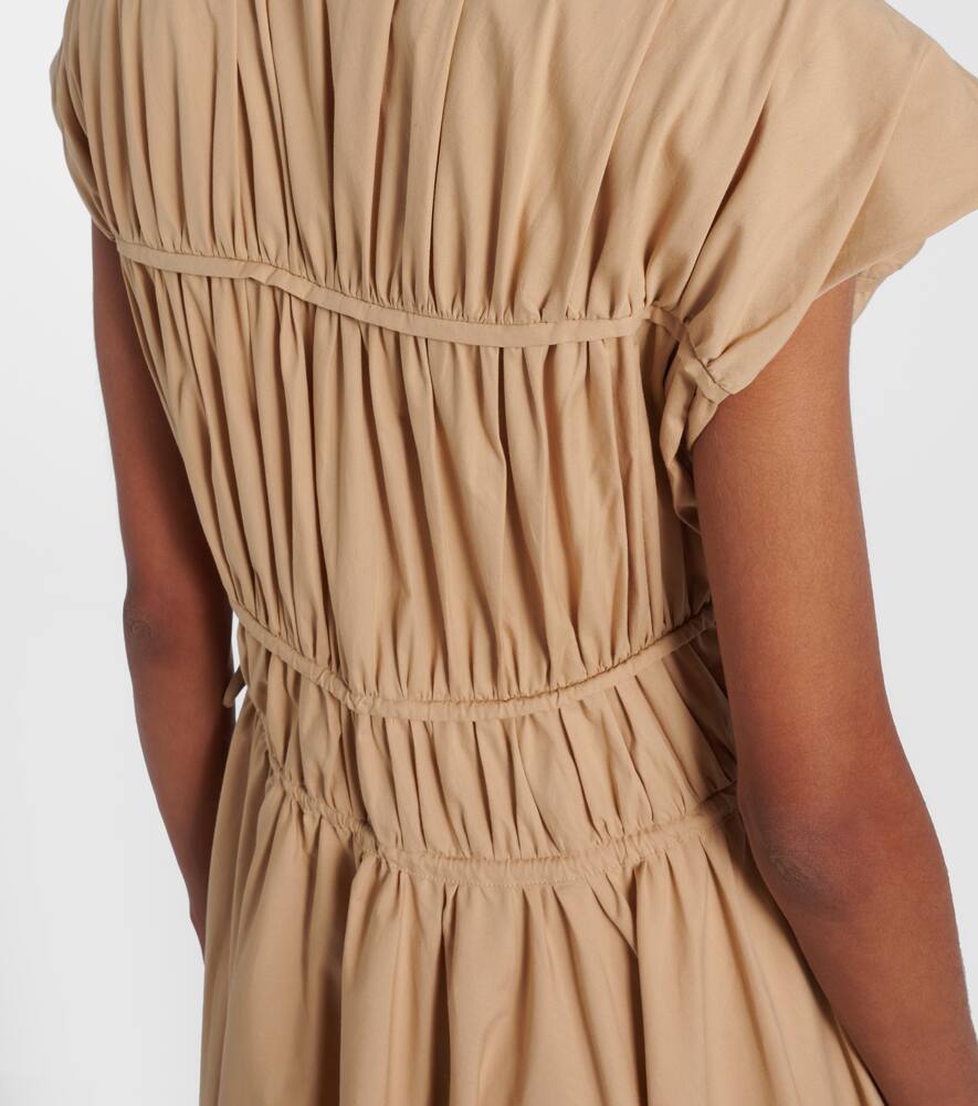 Tove Ceres Gathered Cotton Midi Dress In Nude