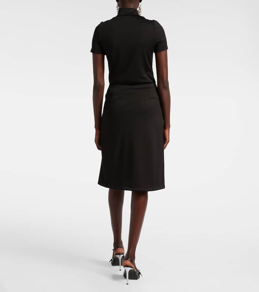 Courrèges Zipped Heritage Crepe Midi Skirt In Black