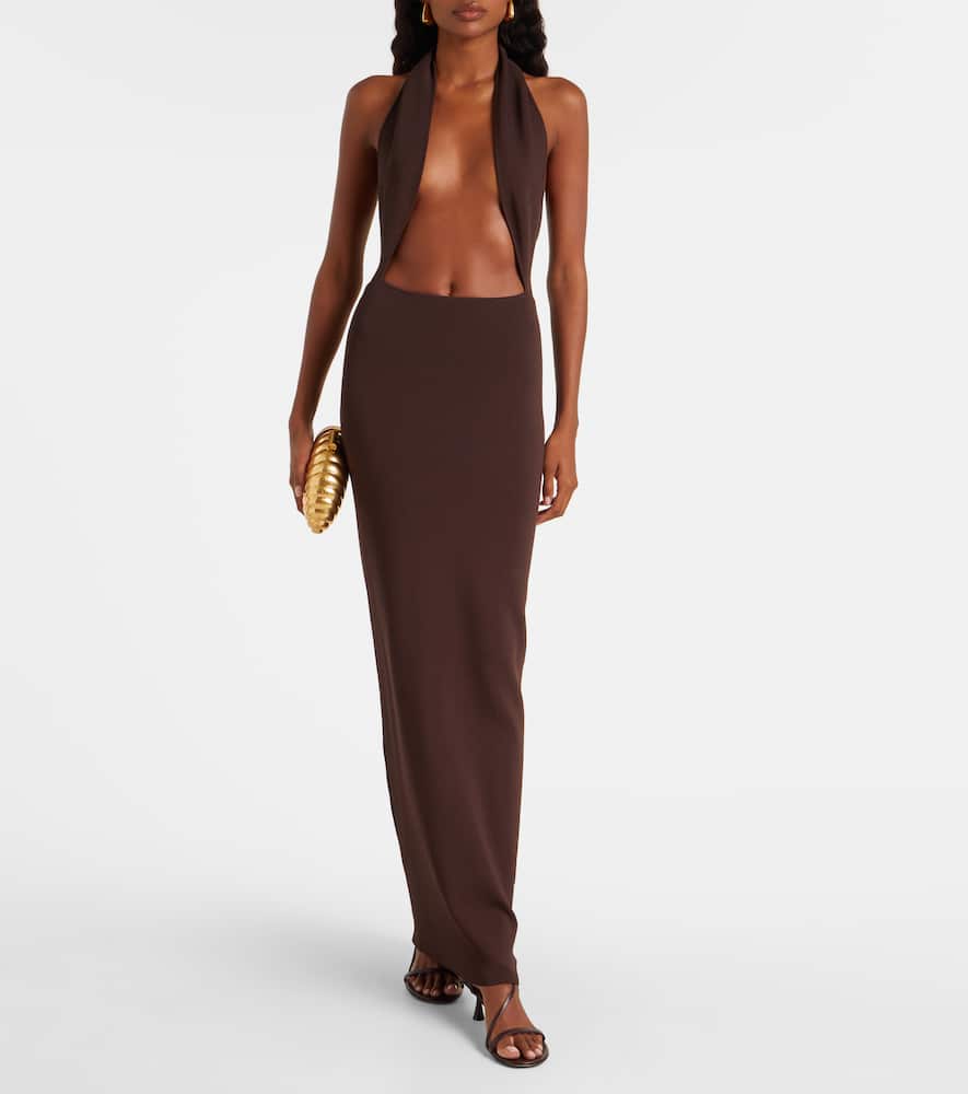 Christopher Esber Jersey Maxi Dress In Brown