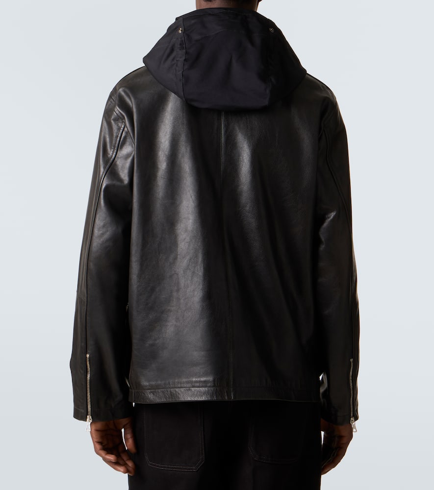 C.p. Company Mille Leather Jacket In Black