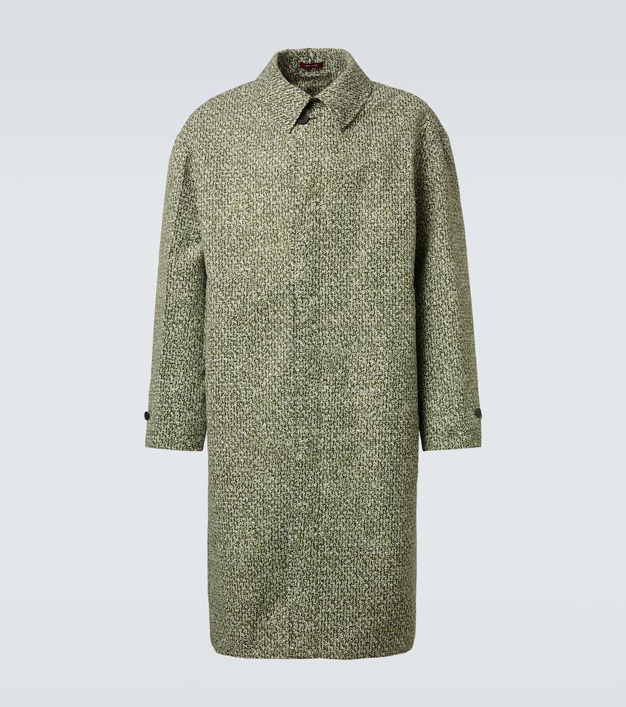 Gucci Mantel Aus Tweed In Green