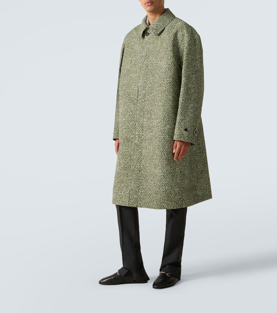 Gucci Mantel Aus Tweed In Green