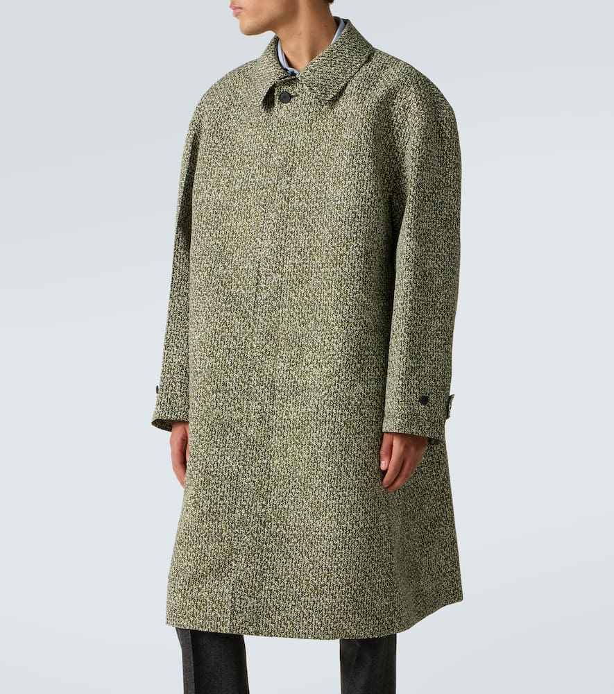Gucci Mantel Aus Tweed In Green