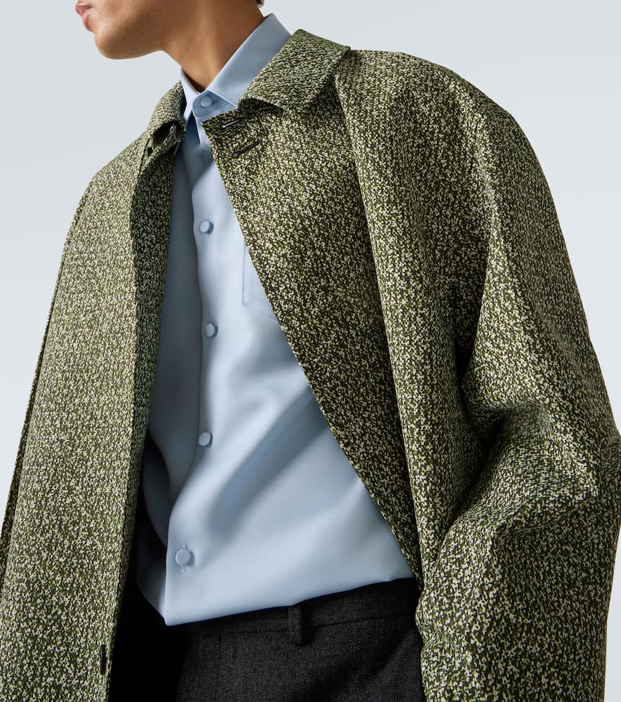Gucci Mantel Aus Tweed In Green
