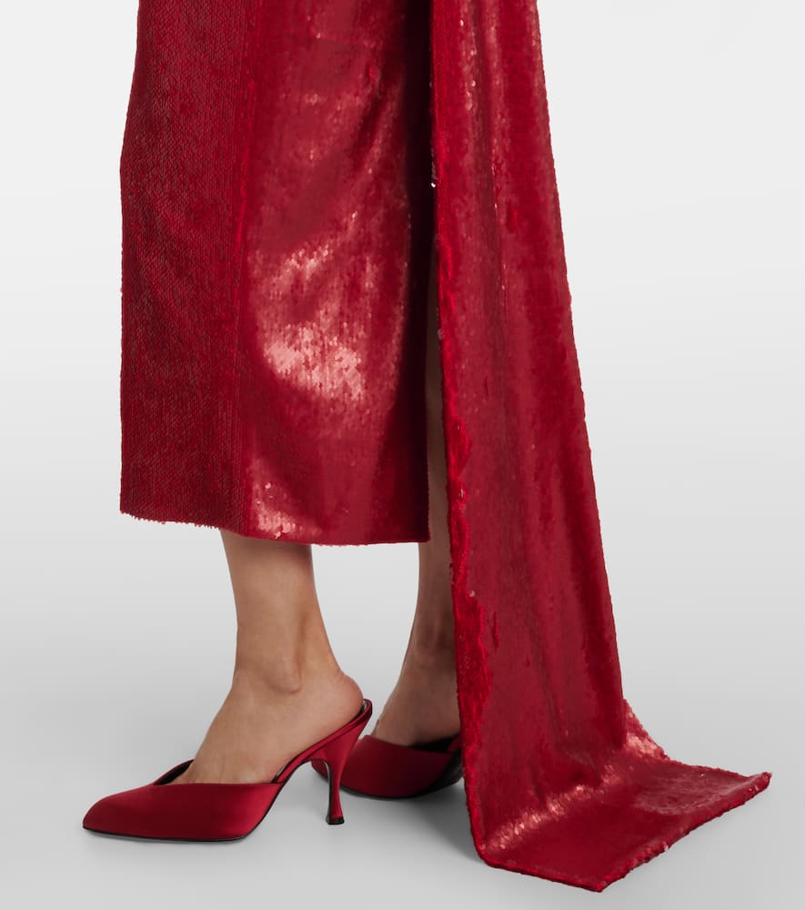 Emilia Wickstead Jacira Sequined Cocktail Dress In Red