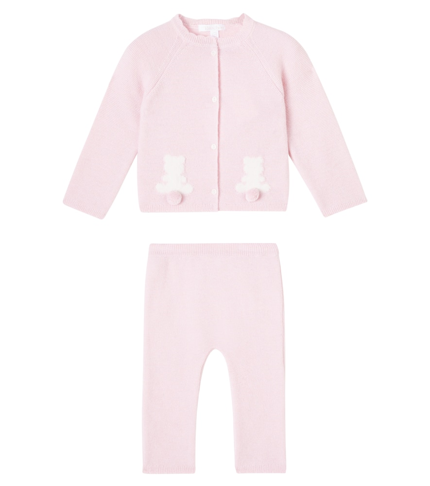 Patachou Baby Knitted Cardigan And Pants Set In Pink