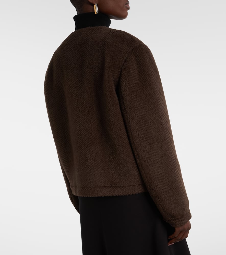 Blazé Milano Gliss Chevron Alpaca And Wool Jacket In Brown