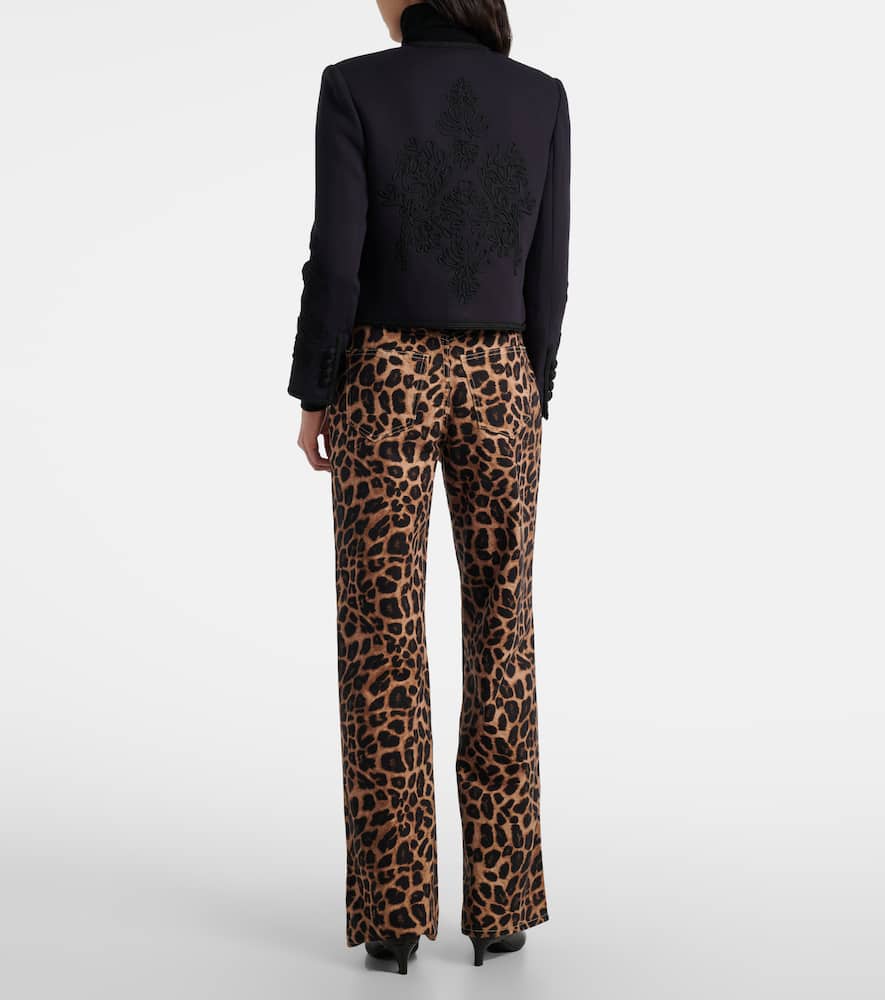 Veronica Beard Latrell Cropped Embroidered Jacket In Blue