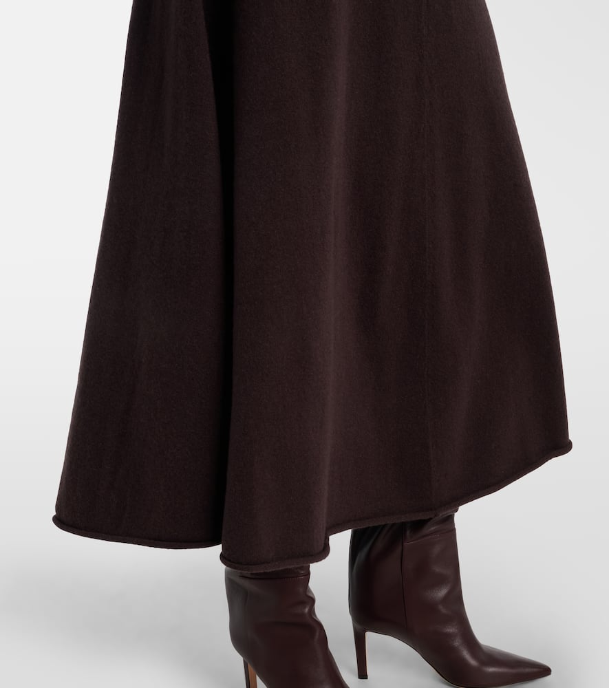 Extreme Cashmere N°388 Ease Cashmere-blend Maxi Skirt In Brown
