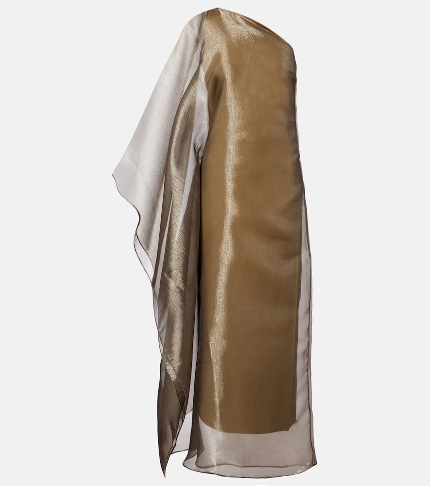 Taller Marmo Betsy One-shoulder Fil Coupé Maxi Dress In Nude