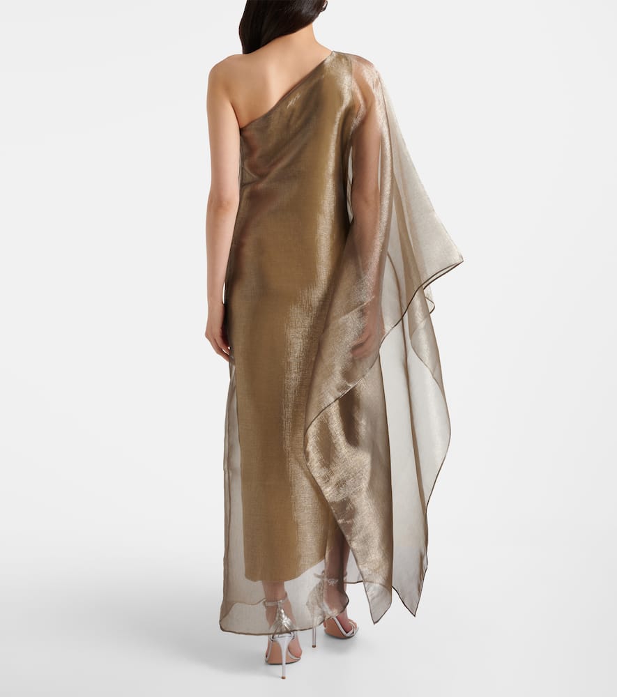 Taller Marmo Betsy One-shoulder Fil Coupé Maxi Dress In Nude
