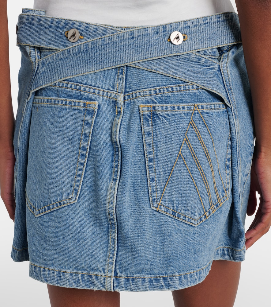 Belted Denim Miniskirt