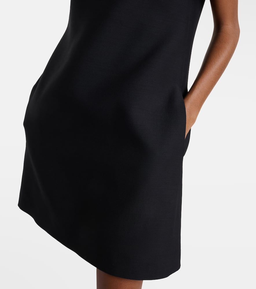 Valentino Embellished Wool And Silk Minidress In Black