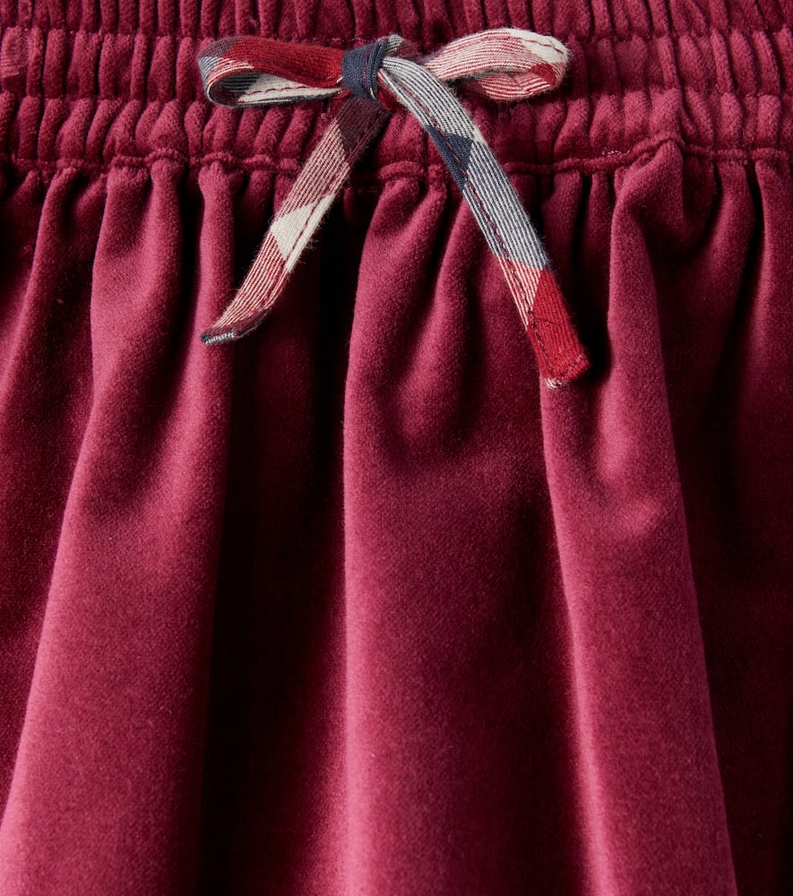 Wheat Savanna Cotton Velvet Skirt In Burgundy