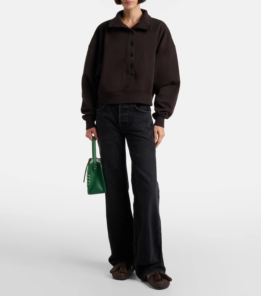 Citizen Of Humanity Mirelle Cotton Fleece Sweatshirt In Brown