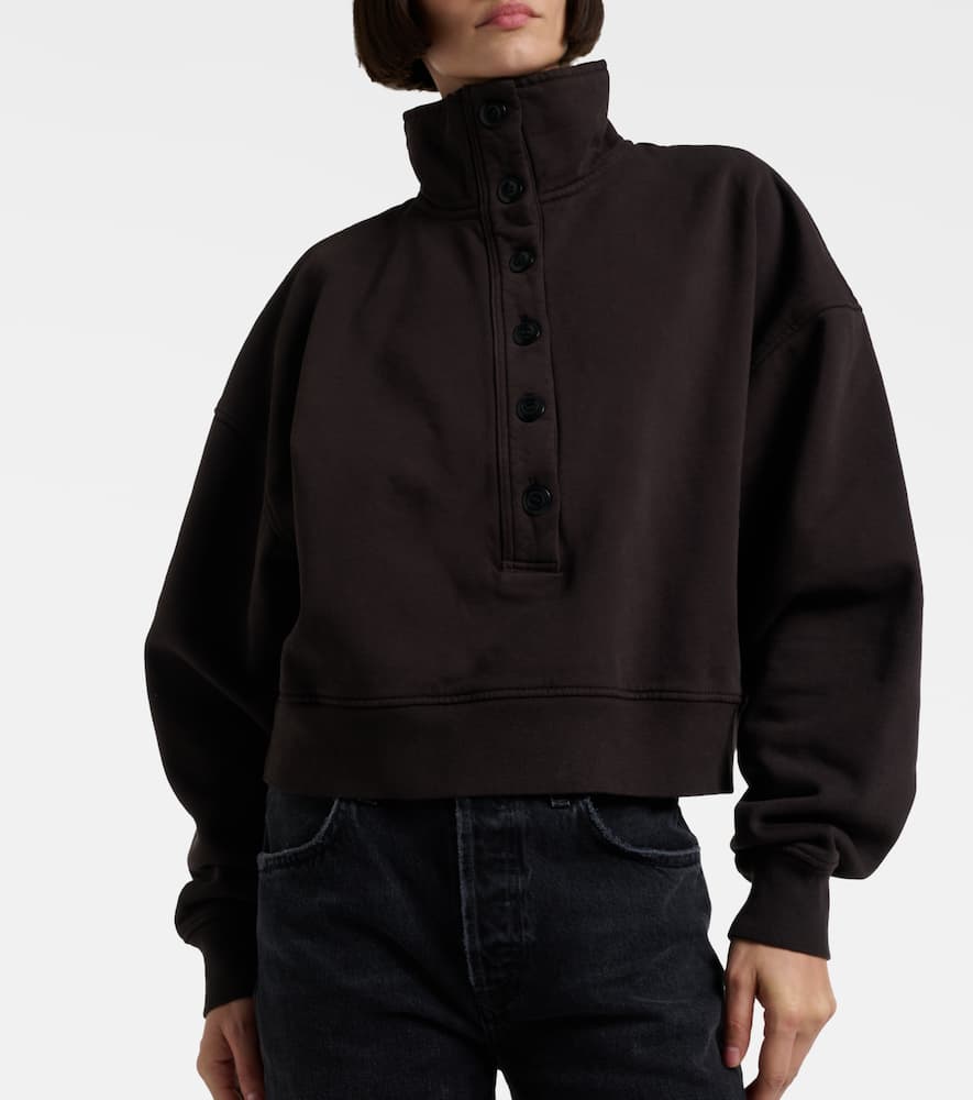 Citizen Of Humanity Mirelle Cotton Fleece Sweatshirt In Brown