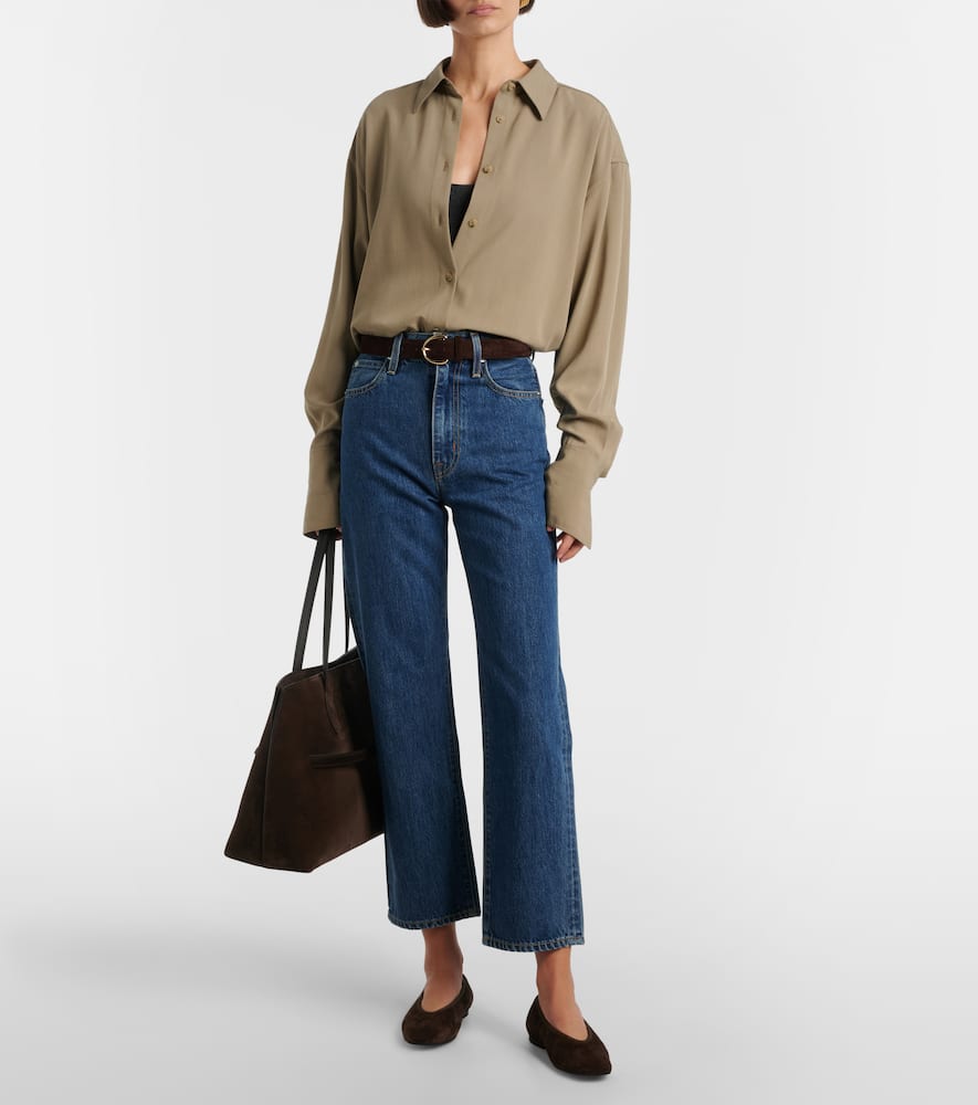 Slvrlake London Cropped High-rise Straight Jeans In Blue