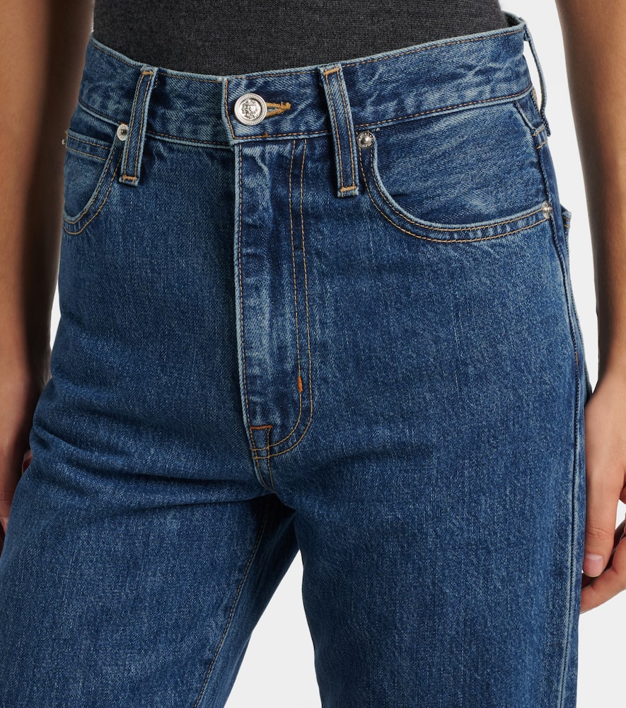 Slvrlake London Cropped High-rise Straight Jeans In Blue