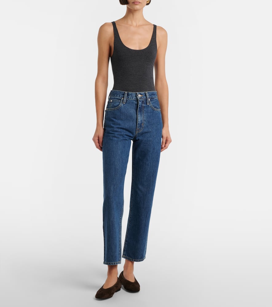 Slvrlake London Cropped High-rise Straight Jeans In Blue