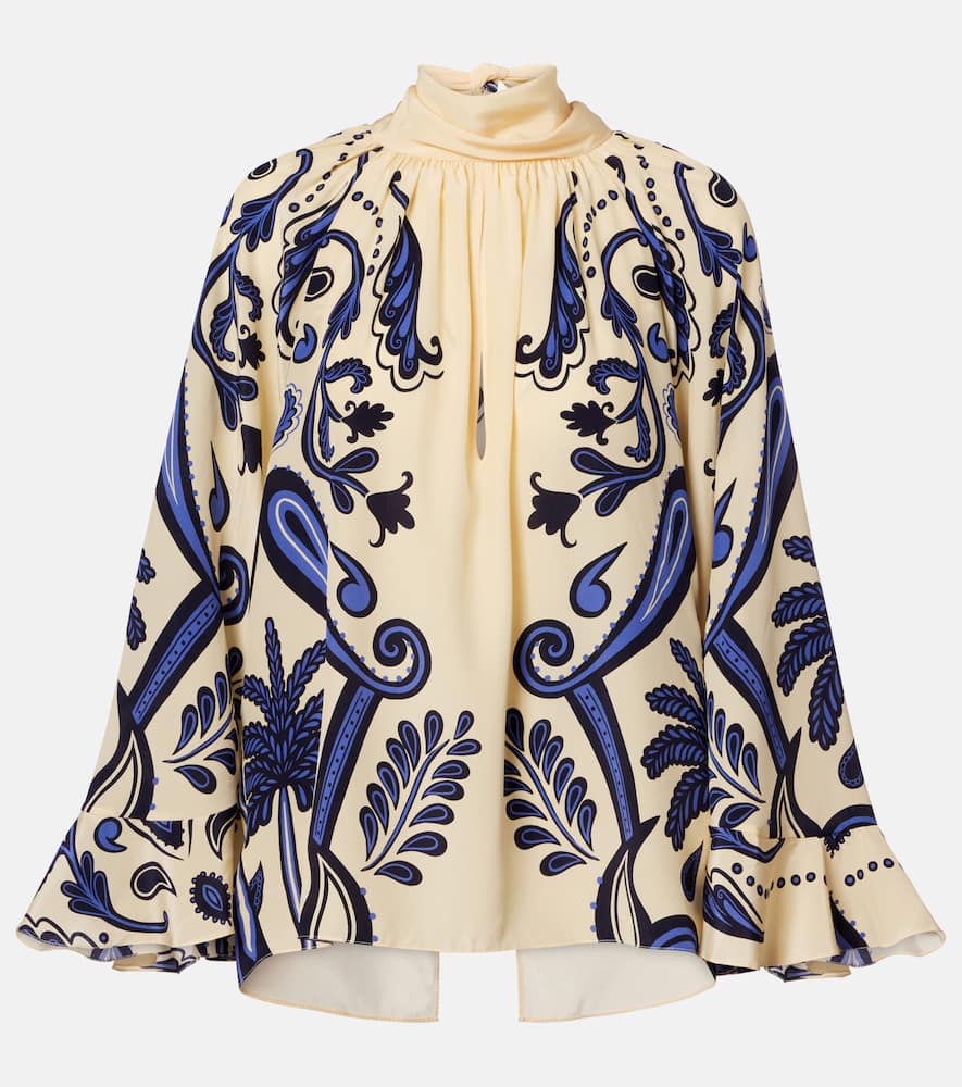 Blusa in seta con stampa paisley