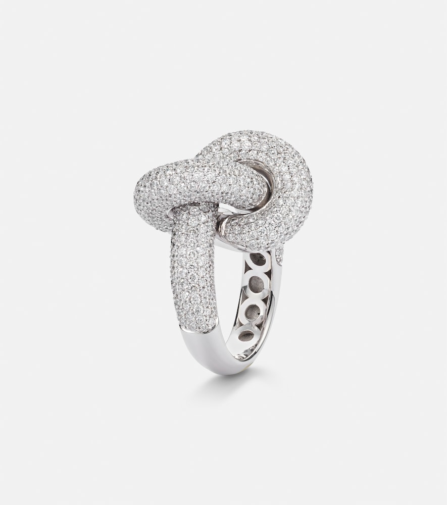  Engelbert Engelbert Legacy Knot Big 18kt White Gold Ring With Diamonds 