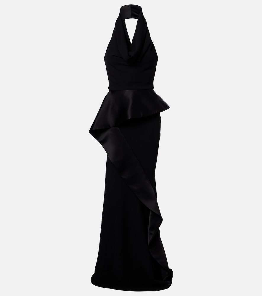 Maticevski Provocateur halterneck peplum satin gown