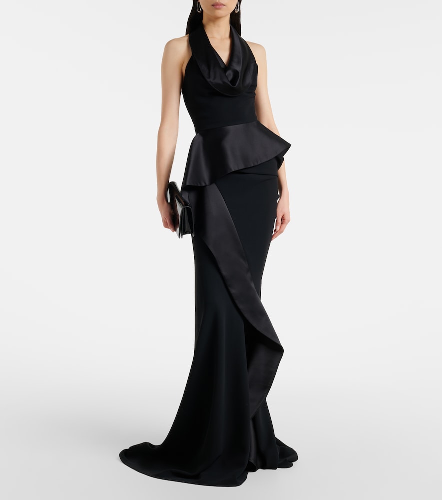 Maticevski Provocateur halterneck peplum satin gown