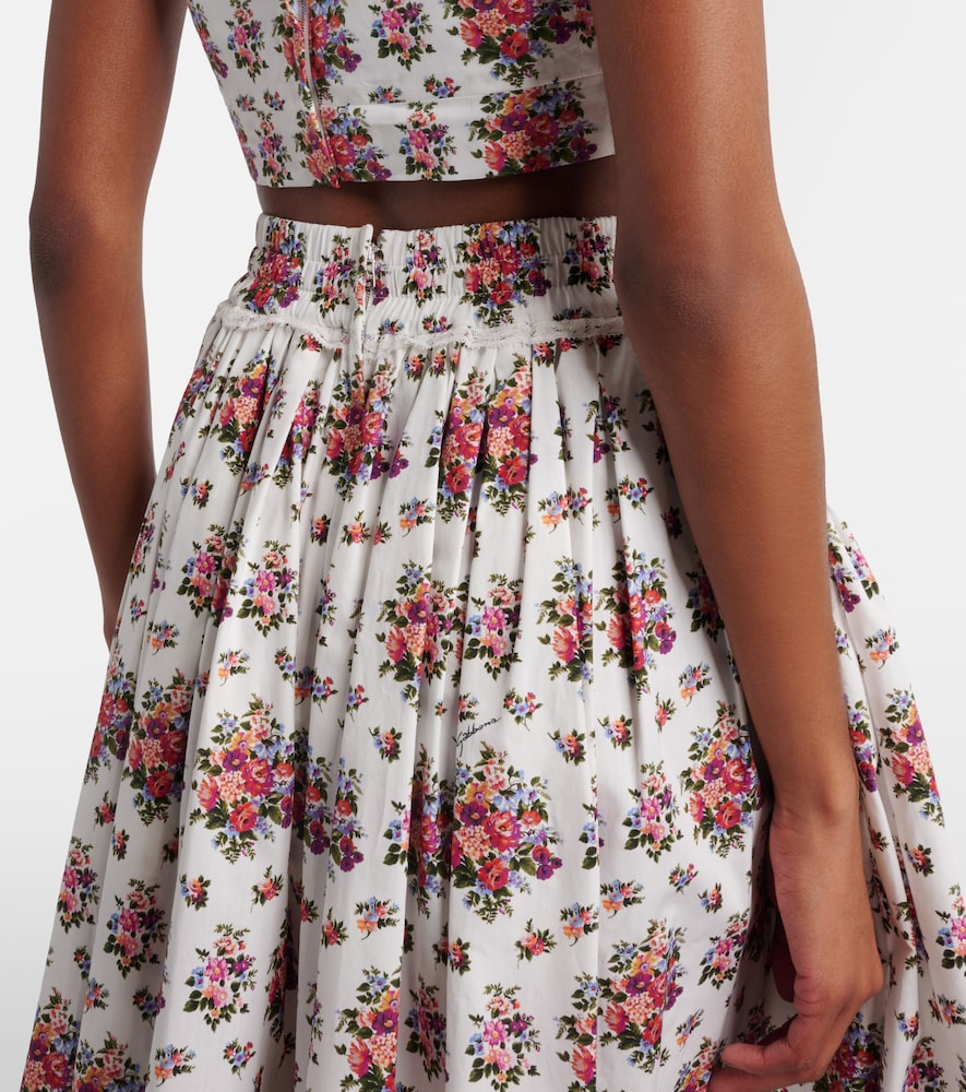 Dolce&Gabbana Floral Lace-Trimmed Cotton Maxi