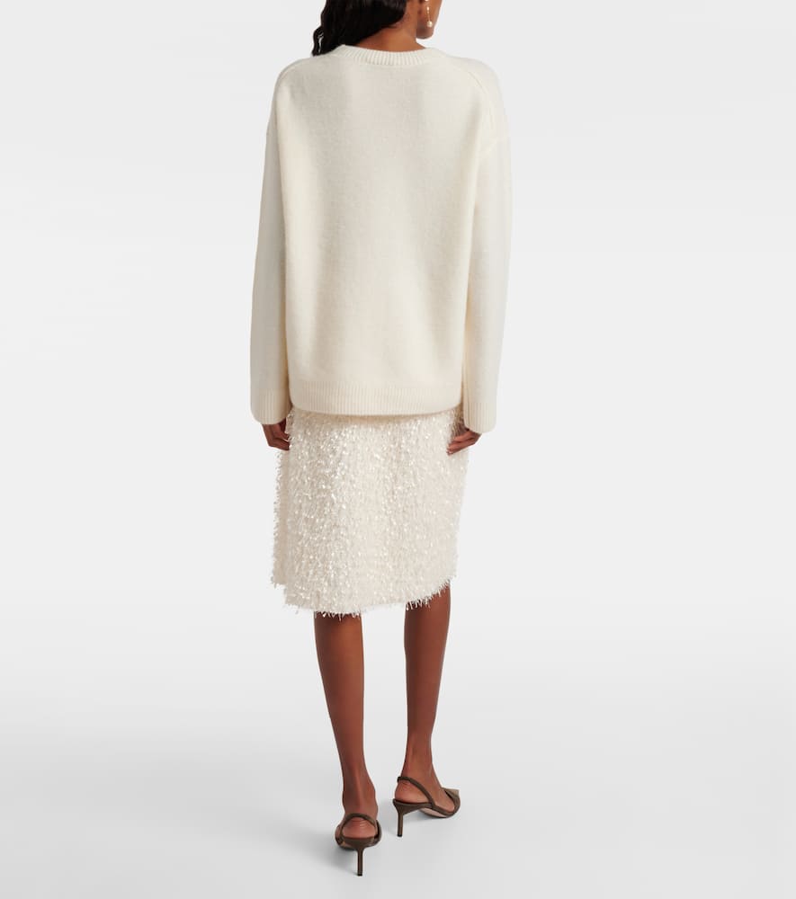 Vince Fringed Midi Skirt In Animal Print